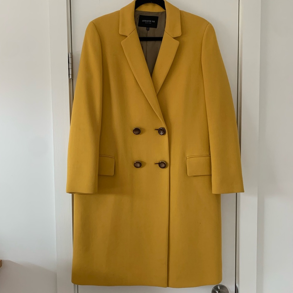 Lafayette 148 New York Gianna Double-Breasted Wool Blend Coat sz M